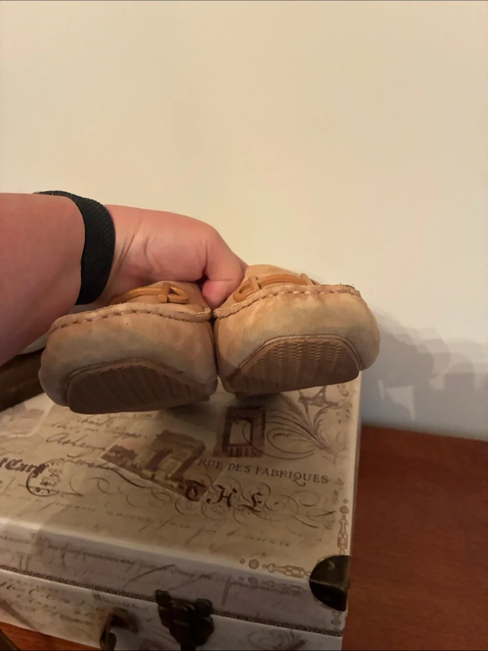 Cole Haan Tan Suede Bit-Trim Loafers